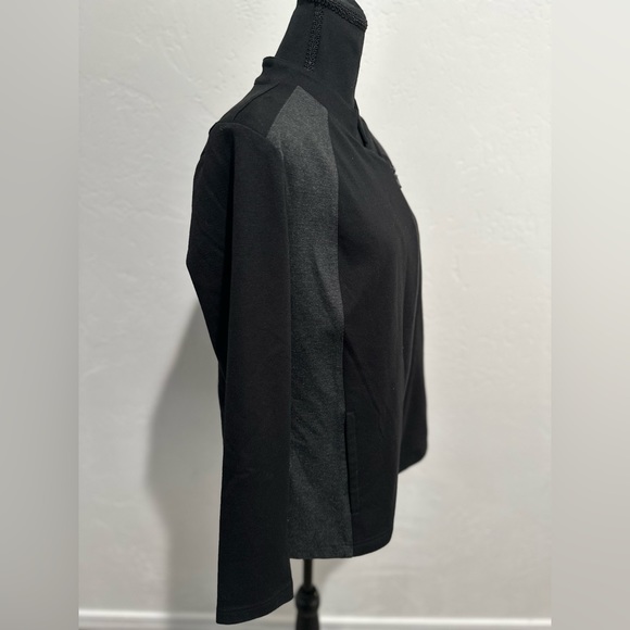 Weekends by chicos women’s sweater zip up black and gray size 1 md - Picture 4 of 8